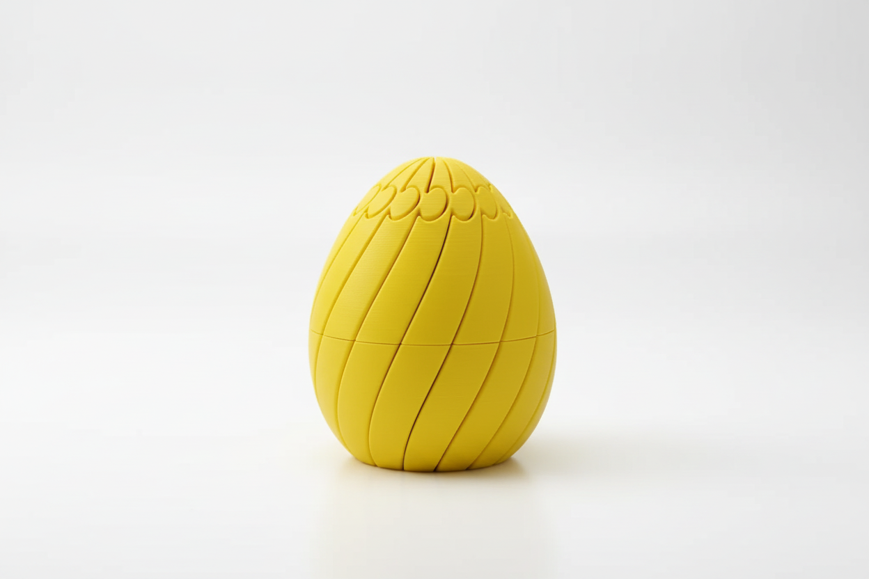 Twisty Fidget Egg - Yellow Closed